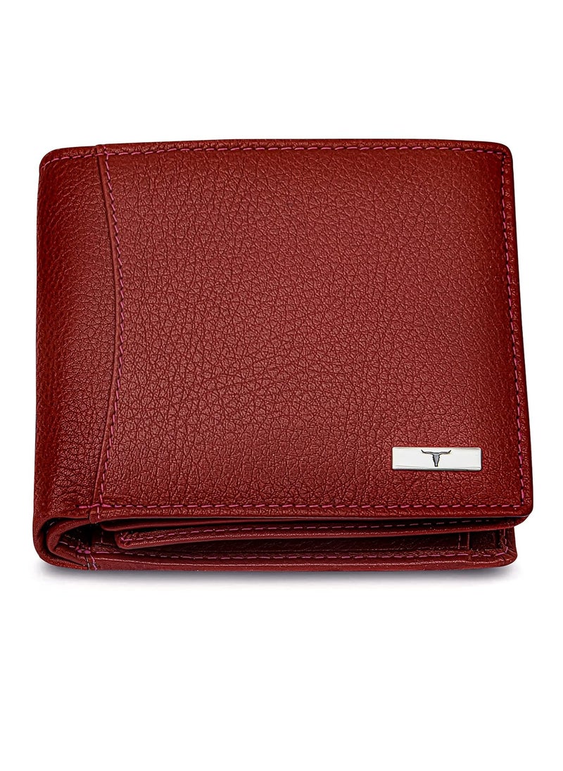 URBAN FOREST Oliver Red Leather Wallet & Pen Combo Gift Set for Men