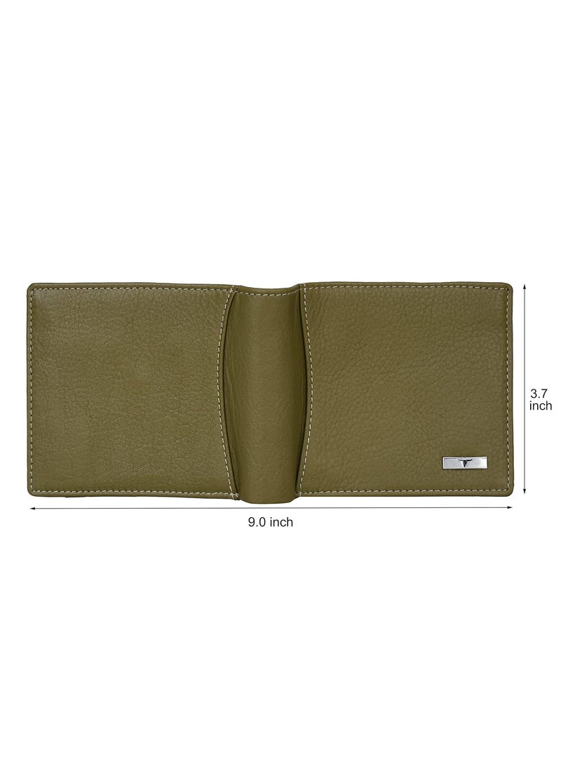 URBAN FOREST Oliver Olive Green Leather Wallet for Men