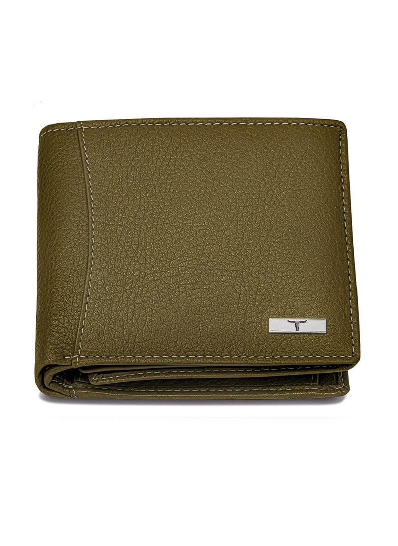 URBAN FOREST Oliver Olive Green Leather Wallet for Men