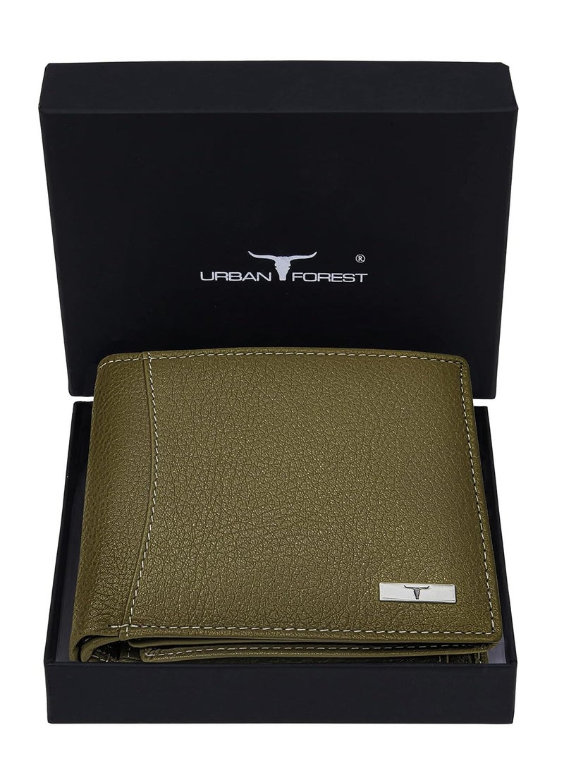 URBAN FOREST Oliver Olive Green Leather Wallet for Men