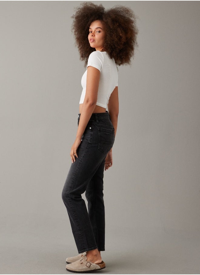 AE Stretch Super High-Waisted Ankle Straight Jean