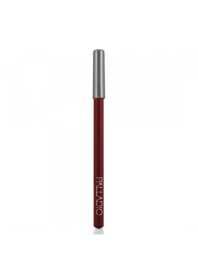 Palladio Lip Liner Pencil, Wooden, Firm yet Smooth, Contour and Line with Ease, Perfectly Outlined Lips, Comfortable, Hydrating, Moisturizing, Rich Pigmented Color, Long Lasting, Aubergine