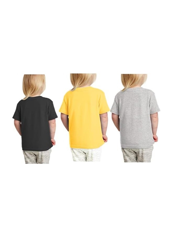 Kids Multi Colour Combo Printed Design T-shirt For Girls-Fashionable Short Sleeve T-Shirt Casual Daily Shirt For Kids-Assorted Colors