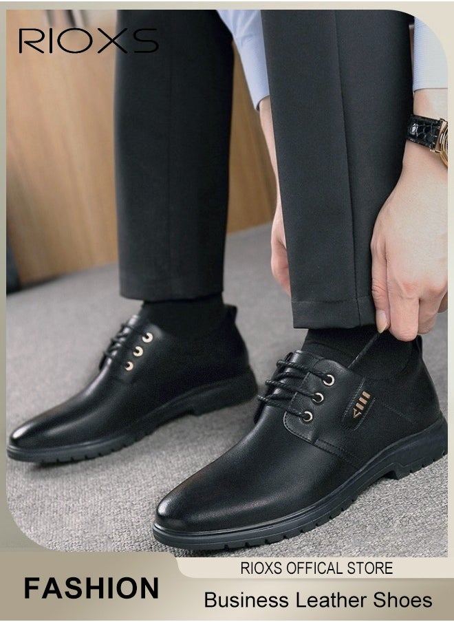 Men's Business Leather Shoes, Lace-up Round-toe Oxford Shoes, Stylish Classic Dress Shoes, Comfortable Lightweight Walking Flats, Suitable for Daily Wear and Formal Occasions