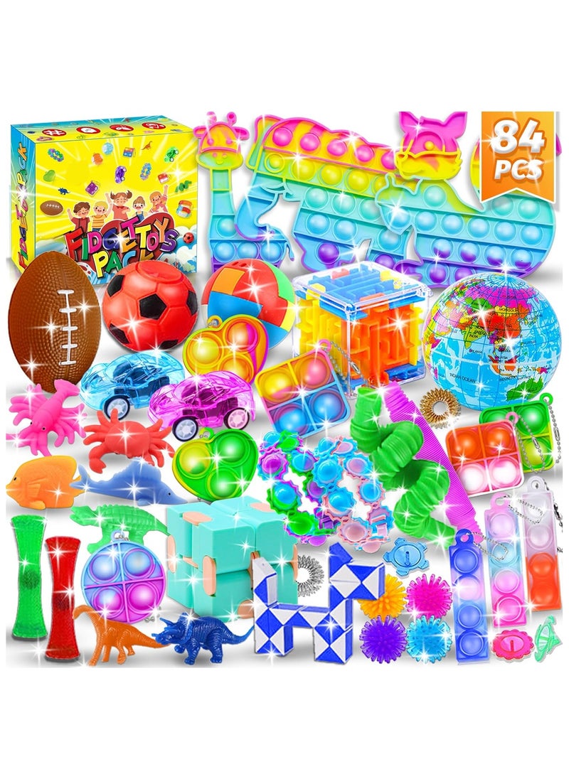 84Pcs Party Favors for Kids,Fidget Toys Pack,Bulk Toys for Kids Party Favors,Goodie Bag Stuffers,Carnival Prizes,Treasure Box, Filler Stuffers Toys