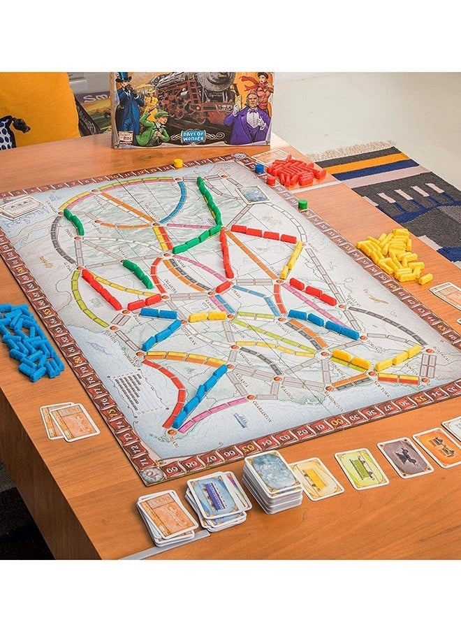 Ticket To Ride Board Game，A Cross-Country Train Adventure for Friends and Family! Strategy Game for Kids & Adults, Ages 8+, 2-5 Players, 30-60 Minute Playtime