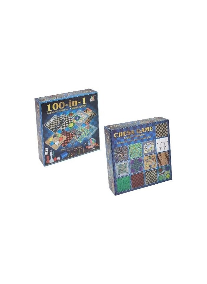 100 in 1 Classic Games Compendium of Classic Family Board Games - Includes Chess, Draughts, Ludo Snake and Ladders, Fun & Educational Play