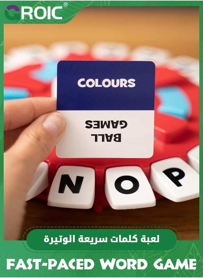 TAPPLE Word Game with Cards, Fast-Paced Family Board Game for Kids, Choose a Category & Race Against The Timer to be The Last Player, Learning Educational Toys Learning Game for All Ages - Red