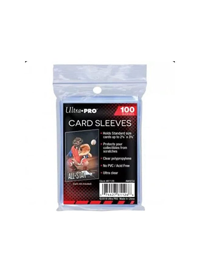 10 (Ten) Pack Lot of 100 Soft Sleeves / Penny Sleeve for Baseball Cards & Other Sports Cards (Packaging May Vary)