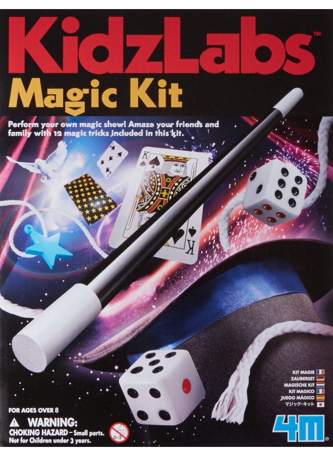 4M Kidzlabs Magic Kit - Learn DIY 12 Magician Tricks & Illusions Gifts for Kids, Boys & Girls