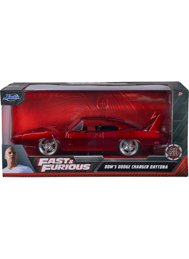 Jada Toys Fast & Furious Dom's Dodge Charger Daytona DIE-CAST Car, 1: 24 Scale Red (97060)