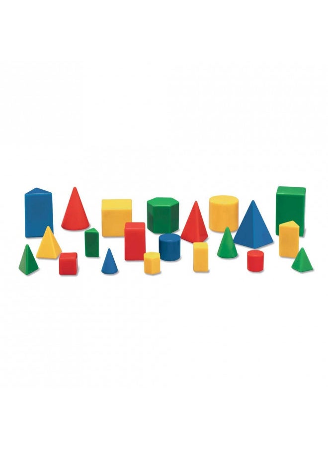 Mini Plastic GeoSolids Relational Shapes, Set of 32 Blocks