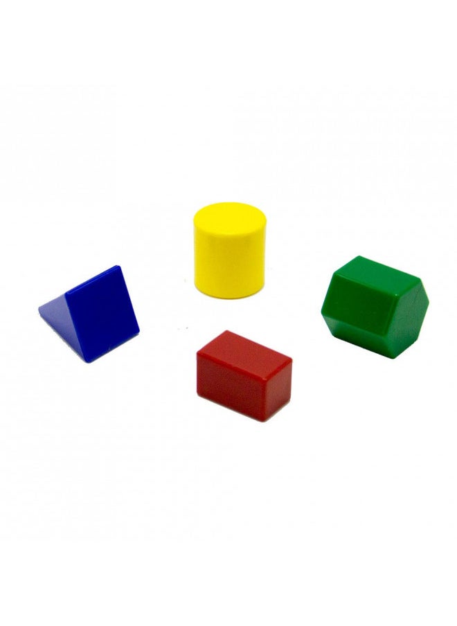 Mini Plastic GeoSolids Relational Shapes, Set of 32 Blocks