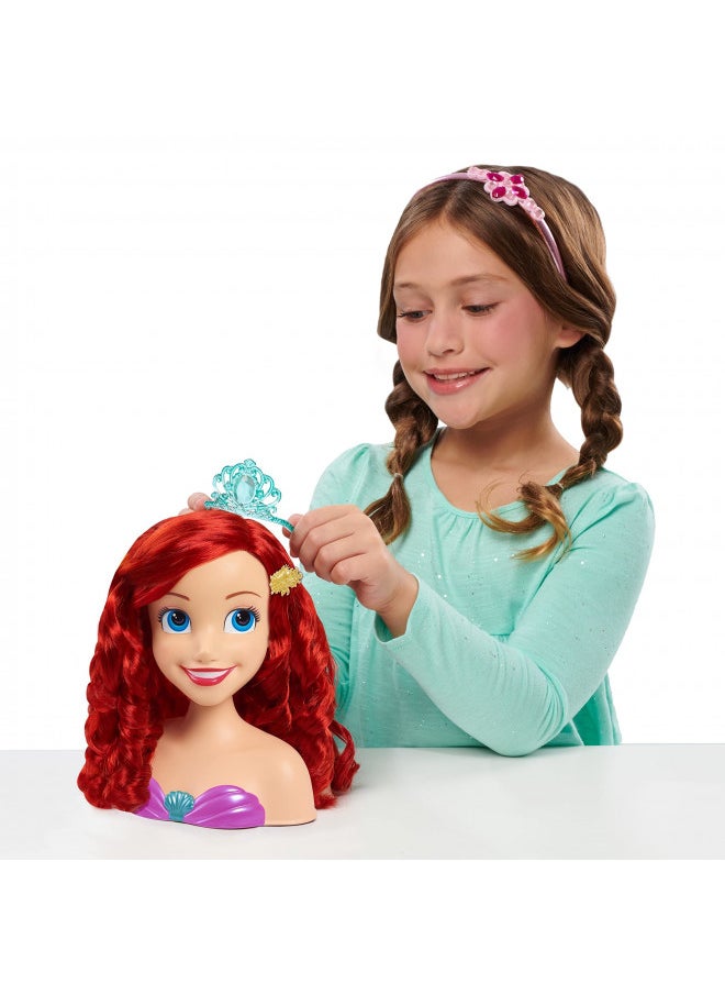 Disney Princess Ariel Styling Head and Accessories, 18-pieces, Red Hair and Blue Eyes, Pretend Play, Kids Toys for Ages 3 Up by Just Play