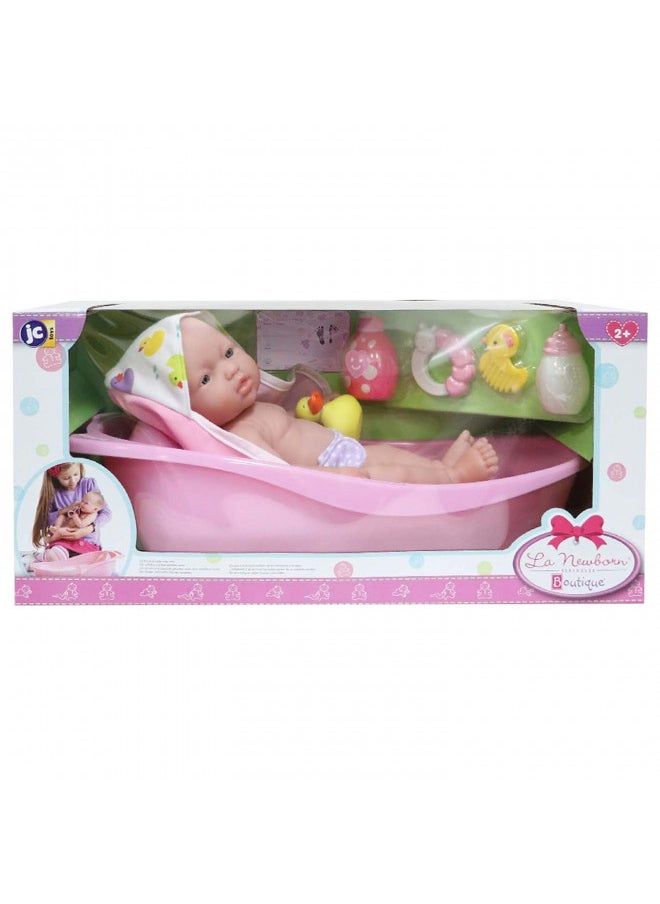 JC Toys - La Newborn | 10 piece Layette Deluxe Bathtub Gift Set | 12.5