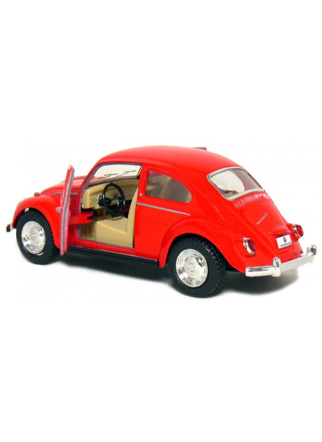 Kinsmart Red 1967 Classic Die Cast Volkwagen Beetle Toy with Pull Back Action for unisex