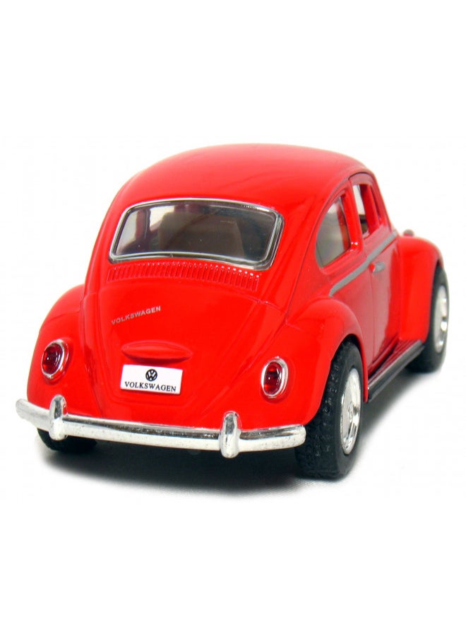 Kinsmart Red 1967 Classic Die Cast Volkwagen Beetle Toy with Pull Back Action for unisex