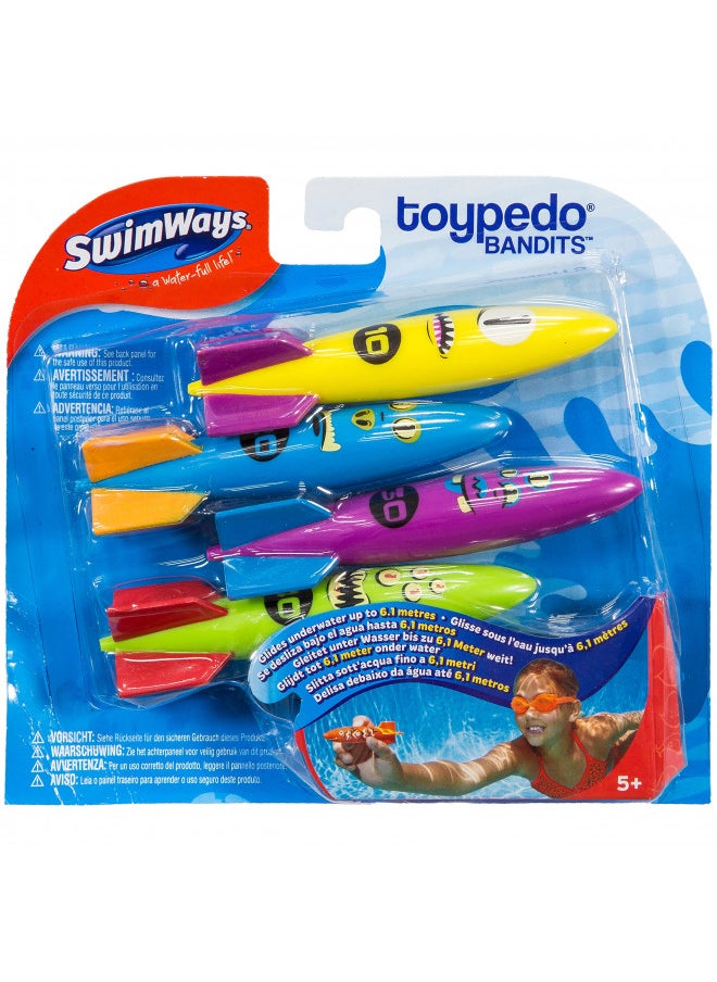 SwimWays Toypedo Bandits Pool Diving Toys - Pack of 4