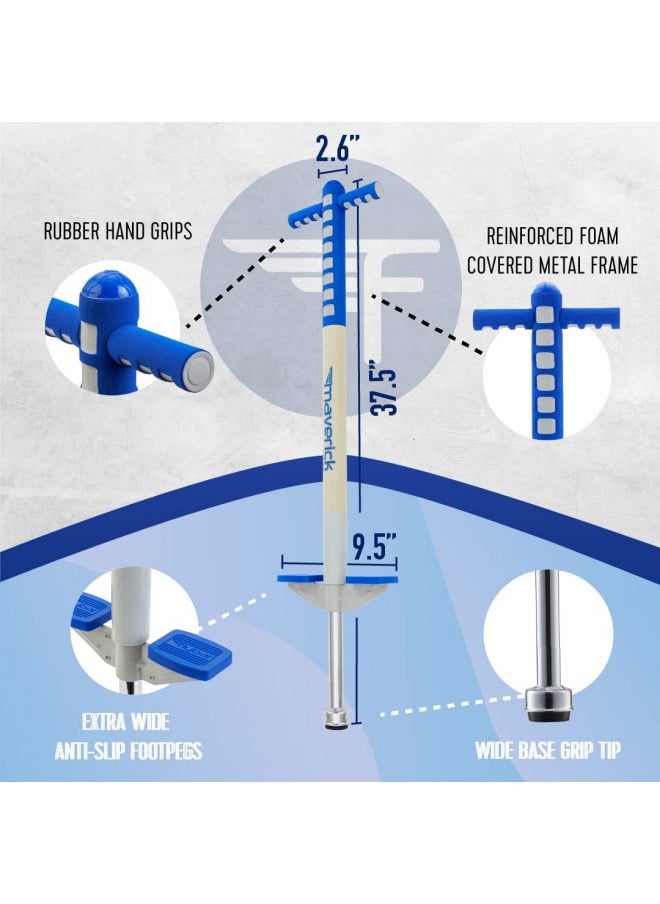 Flybar Maverick Pogo Stick for Kids Ages 5+, 40 to 80 Pounds, Perfect for Beginners, Easy Grip Handles, Anti-Slip Pegs, Outdoor Toys for Boys, Jumper Toys for Girls, Outside Toys for Kids