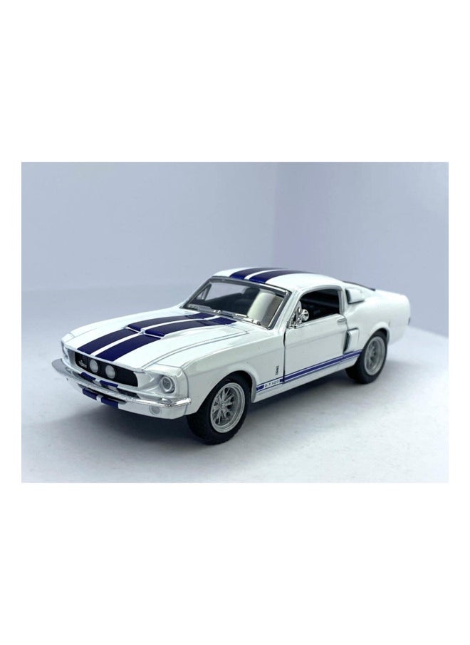 KiNSMART 1967 Ford Shelby Mustang GT500 White 1:38 Scale 5 Inch Die Cast Model Toy Race Car w/Pullback Action