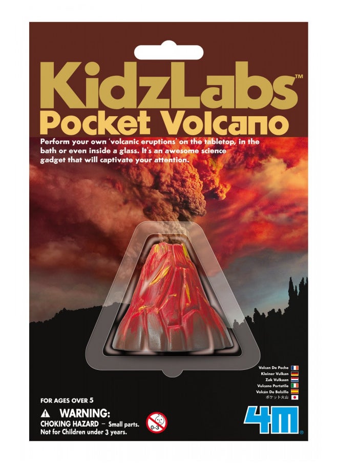 4M Kidzlabs Pocket Volcano, DIY STEM Chemistry Geology Lab Experiment - Educational Gift, For Boys & Girls Ages 5+