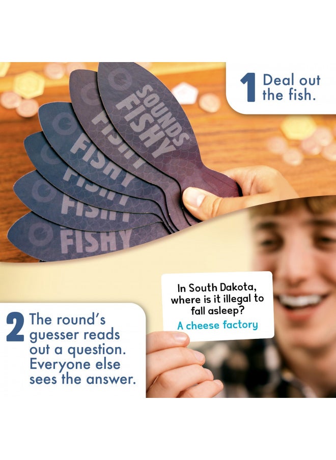 Sounds Fishy: The Bluffing Family Board Game for Kids 10+ and Adults Best New Family Quiz Games, Trivia Games for Groups of People