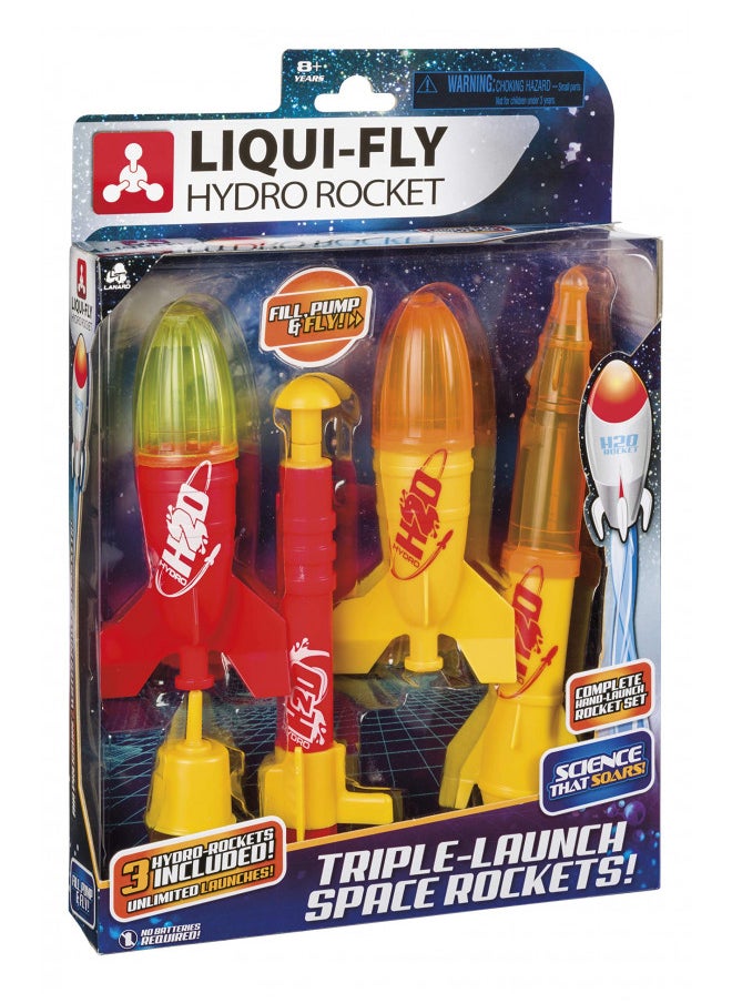 Toysmith, Liqui-Fly Hydro Rockets, 3 Easy To Use Water Rockets, For Boys & Girls Ages 8+