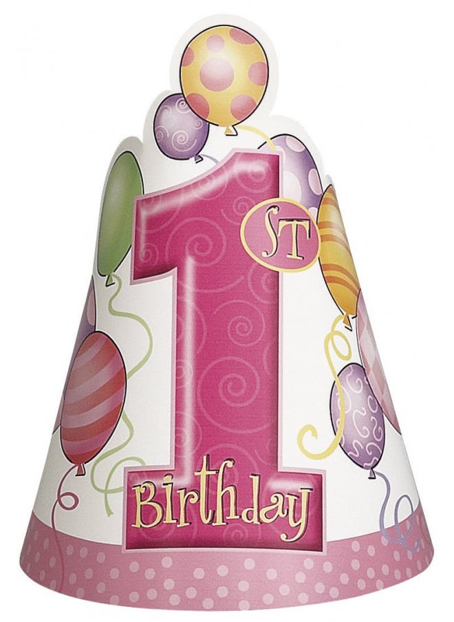 Unique 1st Balloons Birthday High Chair Kit - Pink, 4 Pcs