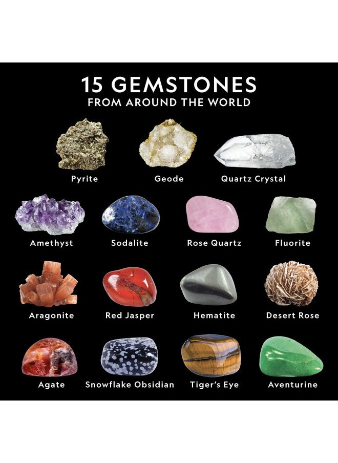 NATIONAL GEOGRAPHIC Mega Gemstone Dig Kit Dig Up 15 Real Gemstones and Crystals, Science Kit for Kids, Gem Digging Kit, Gift for Girls and Boys, Mining Kit, Rock Collection (Amazon Exclusive)