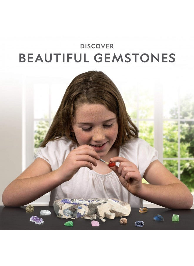 NATIONAL GEOGRAPHIC Mega Gemstone Dig Kit Dig Up 15 Real Gemstones and Crystals, Science Kit for Kids, Gem Digging Kit, Gift for Girls and Boys, Mining Kit, Rock Collection (Amazon Exclusive)