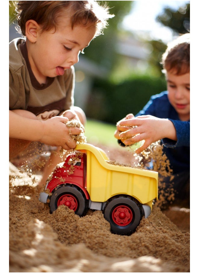 Green Toys Dump Truck in Yellow and Red - BPA Free, Phthalates Free Toys for Gross/Fine Motor Skill Development. Pretend Play , Red/Yellow