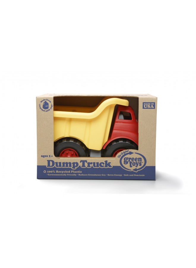 Green Toys Dump Truck in Yellow and Red - BPA Free, Phthalates Free Toys for Gross/Fine Motor Skill Development. Pretend Play , Red/Yellow