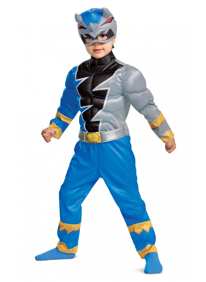 Disguise Blue Power Ranger Costume for Toddlers, Official Power Rangers Dino Fury Outfit with Mask Multicolored, Medium (3T-4T)