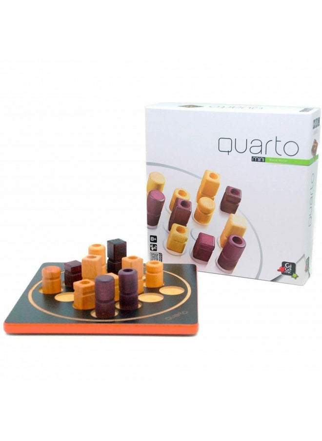 Quarto Mini | Travel-Friendly Strategy Game for Adults and Families | Ages 8+ | 2 Players | 15 Minutes