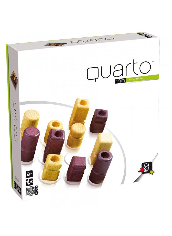 Quarto Mini | Travel-Friendly Strategy Game for Adults and Families | Ages 8+ | 2 Players | 15 Minutes