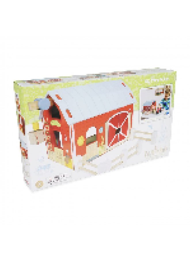 Le Toy Van - Educational Wooden Toy Colourful Wooden Red Barn | Great Interactive Role Play Gifts for A Boy Or Girl - 3+ Years