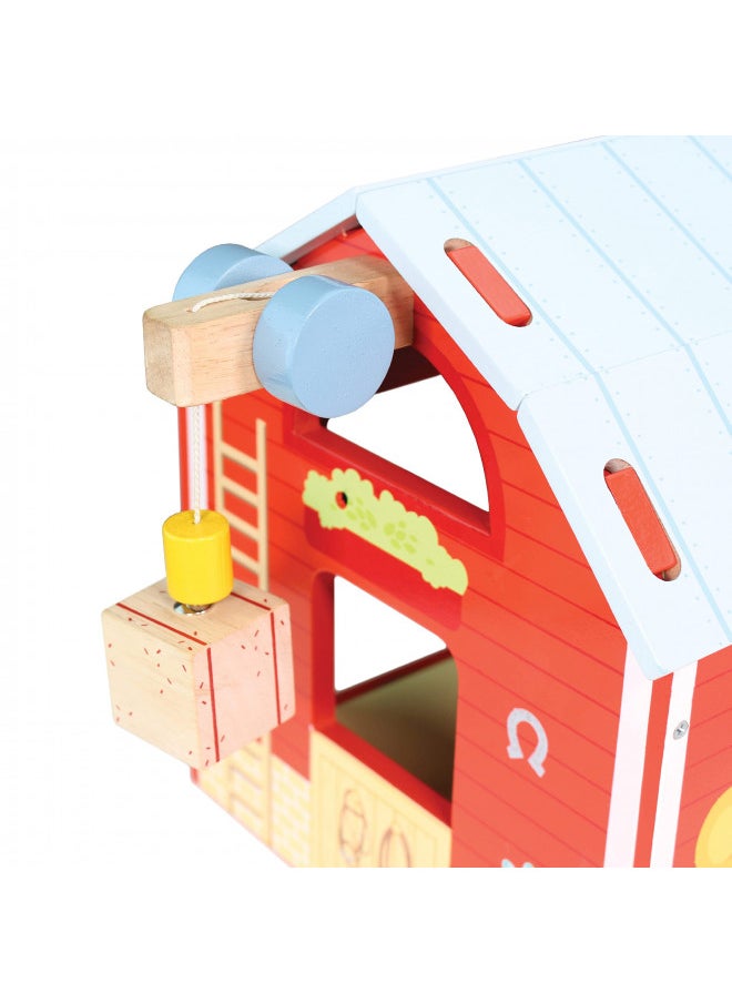 Le Toy Van - Educational Wooden Toy Colourful Wooden Red Barn | Great Interactive Role Play Gifts for A Boy Or Girl - 3+ Years