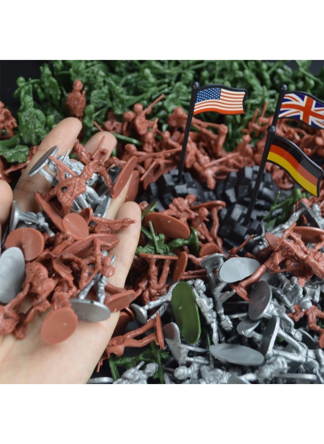 RAINBOW TOYFROG Army Men Play Bucket-Soldiers of WWII-Over 300 Piece Set