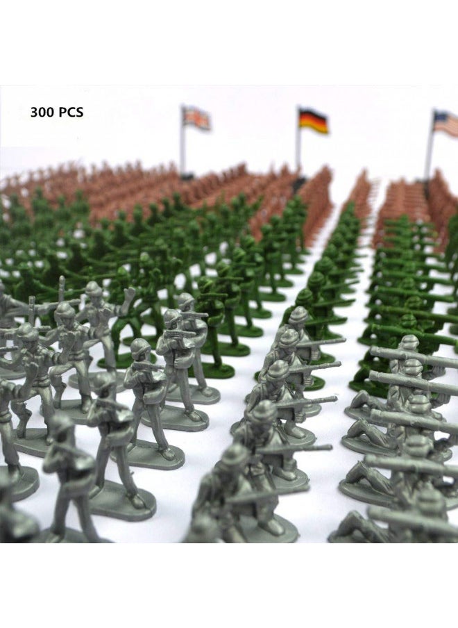 RAINBOW TOYFROG Army Men Play Bucket-Soldiers of WWII-Over 300 Piece Set
