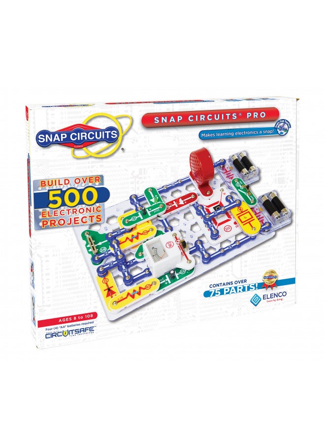 Snap Circuits Pro SC-500 Electronics Exploration Kit | Over 500 Projects Full Color Project Manual 73 + Parts STEM Educational Toy for Kids 8