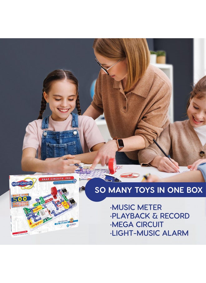 Snap Circuits Pro SC-500 Electronics Exploration Kit | Over 500 Projects Full Color Project Manual 73 + Parts STEM Educational Toy for Kids 8