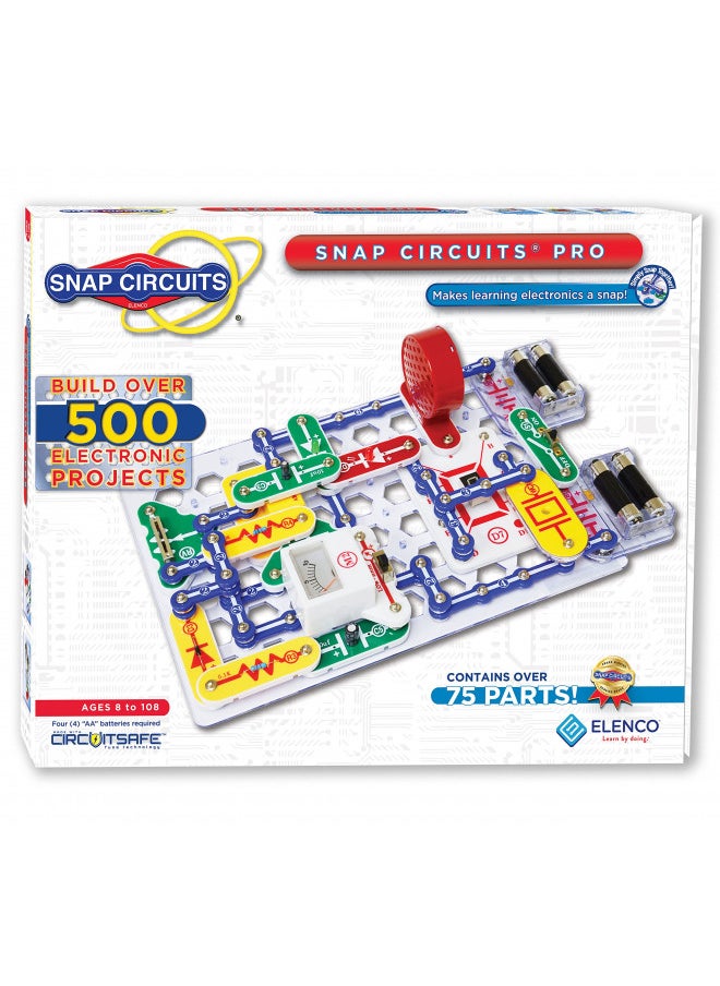 Snap Circuits Pro SC-500 Electronics Exploration Kit | Over 500 Projects Full Color Project Manual 73 + Parts STEM Educational Toy for Kids 8