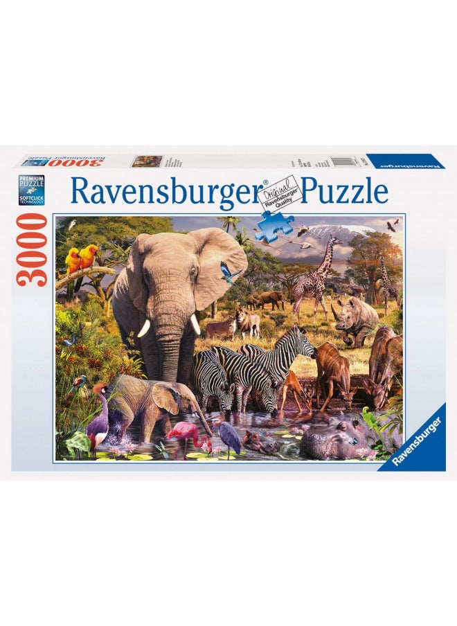 Ravensburger African Animal World 3000 Piece Jigsaw Puzzle for Adults - 17037 - Handcrafted Tooling, Every Piece Fits Together Perfectly