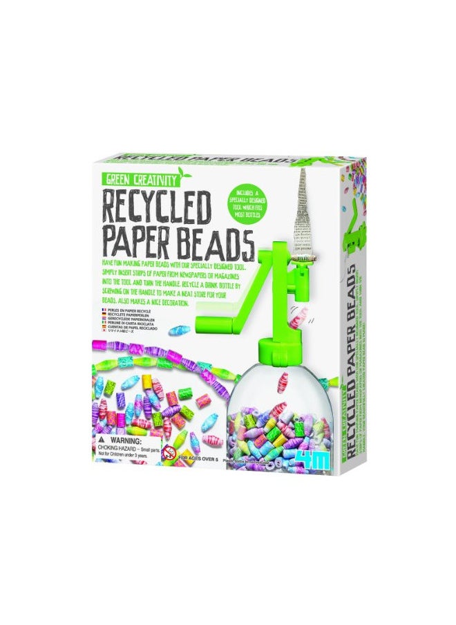 4M Green Creativity Recycled Paper Beads Kit - Arts & Crafts Upcycle Decorative Jewelry Art Gift for Kids & Teens, Boys & Girls Small