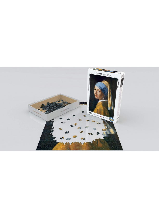 EuroGraphics Girl with A Pearl Earring by Vermeer 1000 Piece Puzzle (6000-5158) , Black