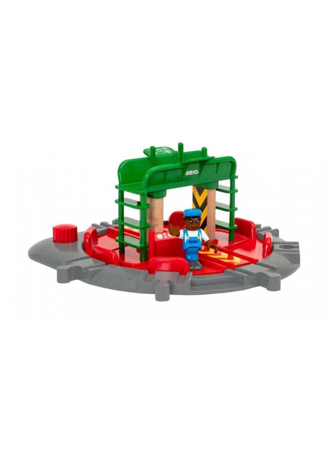 BRIO World 33476 - Turntable & Figure - 2 Piece Wooden Toy Train Accessory for Kids Ages 3 and Up