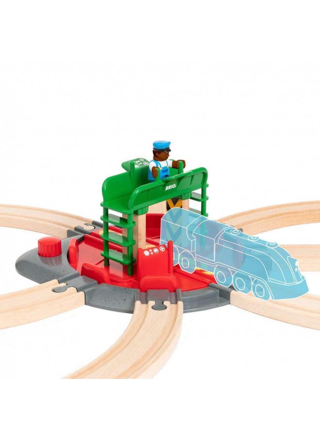 BRIO World 33476 - Turntable & Figure - 2 Piece Wooden Toy Train Accessory for Kids Ages 3 and Up