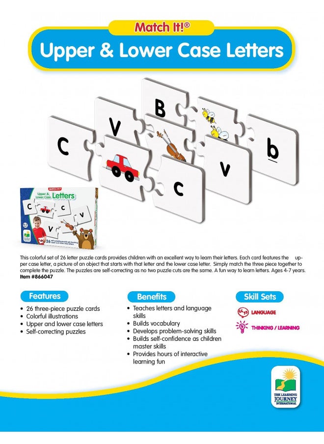 The Learning Journey: Match It! - Upper & Lower Case Letters, Alphabet Puzzles For Kids Ages 3-5, ABC Puzzle Letter Game, Alphabet Learning Award Winning Educational Toys