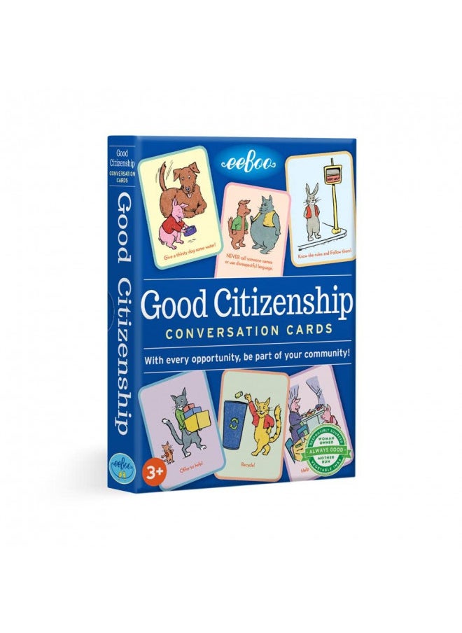 eeBoo: Good Citizenship Conversation Flash Cards, Encourages and Teaches Children How to Be Part of Their Community, Whether Family, School, or Planet, for Ages 3 and up