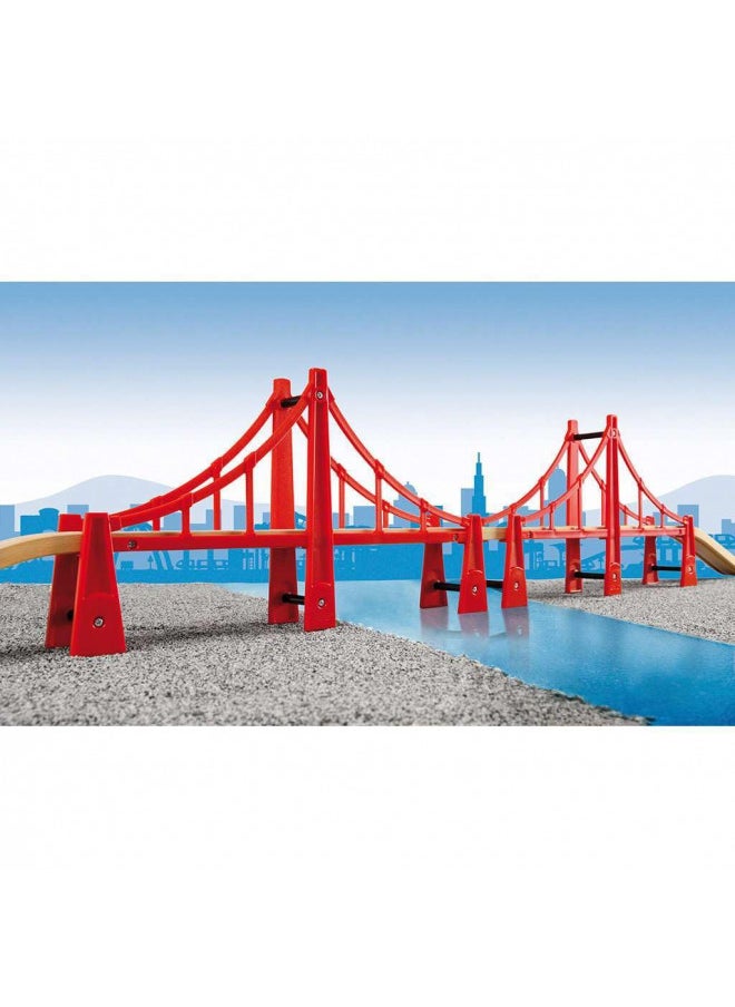 BRIO World - 33683 Double Suspension Bridge | 5 Piece Toy Train Accessory for Kids Age 3 and Up